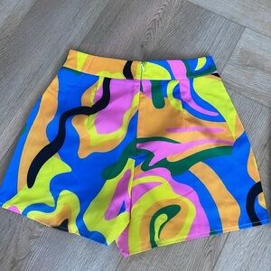 Dressy Colorful Abstract Women's Shorts